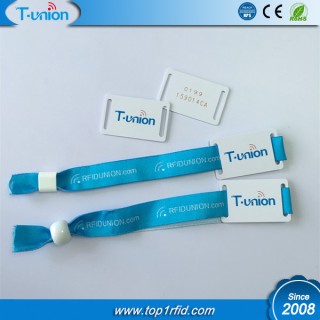 13.56MHZ Classic 1K S50 RFID Woven Wristband With UID Engraved