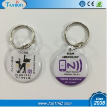 28x32MM   Ntag216 NFC Epoxy PET Tag with Metal Ring