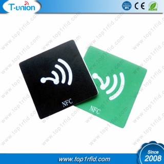 25x25MM Type 2 144BYTES NTAG213 NFC PVC Tag With Logo Printing 