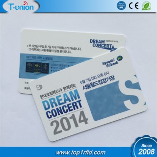 13.56MHZ MF Ultralight Chip RFID Ticket Cards